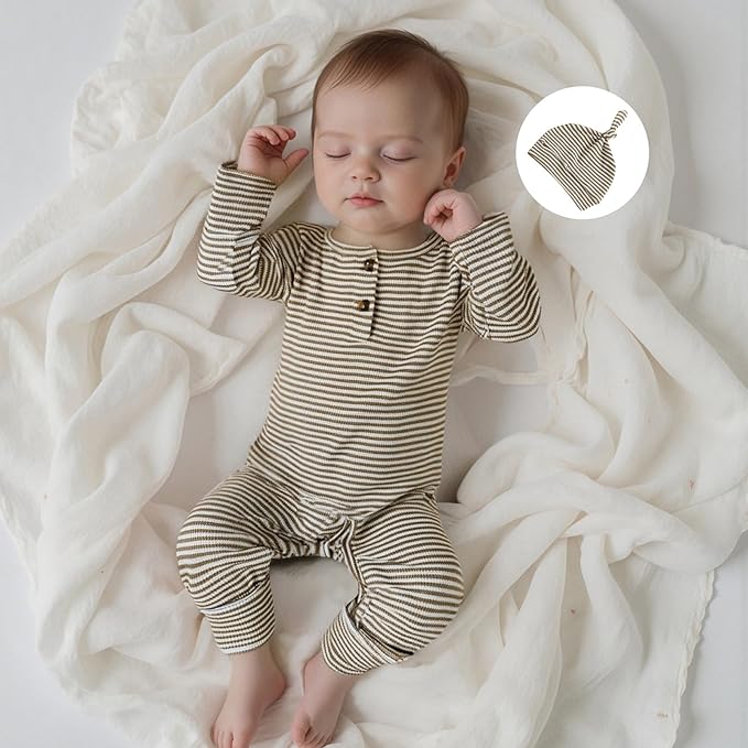 Kuriozud Newborn Infant Unisex Baby Boy Girl Clothes Button Romper Jumpsuit Basic One Piece Outfits