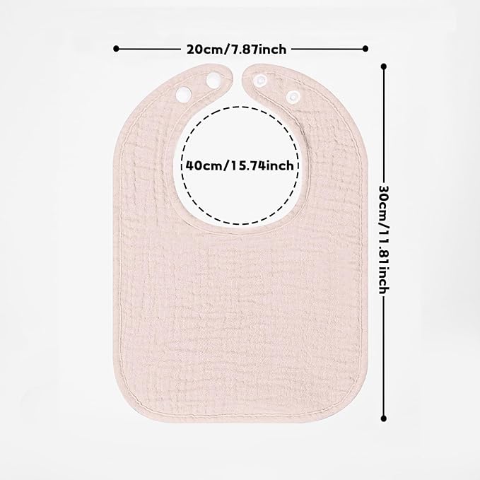 100% Cotton Muslin Baby Bibs 10-Pack Baby Drool Bibs for Unisex Baby Toddlers Infant Newborns Drooling and Teething