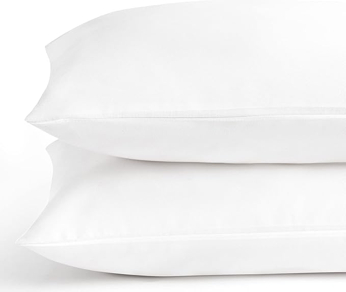 TILLYOU Toddler Pillowcase 2 Pack with Zipper,Silky Soft Microfiber 13" x 18" Kids Travel Pillow Cases,White