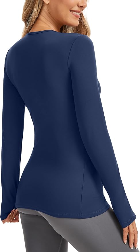 MathCat Maternity Long Sleeve Shirt with Thumbleholes,Pregnancy Casual Tee Blouse Athletic Yoga Workout Tops