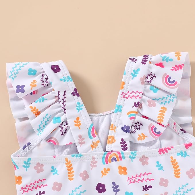 Happy Town One-Piece Infant Toddler Baby Girl Summer Swimsuit Watermelon Leopard Ruffle Swimwear Bikini Bathing Suit