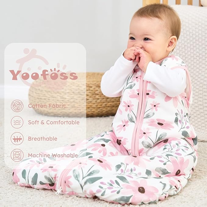 Yoofoss Baby Sleep Sack 18-24 Months, TOG 2.5 Baby Wearable Blanket with 2-Way Zipper, 100% Organic Cotton Fabric Winter Newborn Sleeping Sack, Warm Soft Comfy(X-Large)