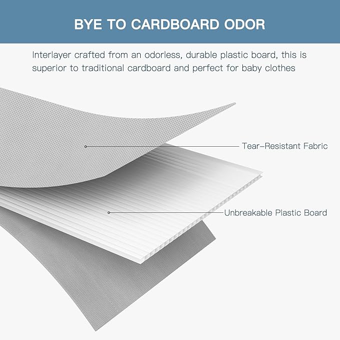 Criusia Drawer Organizer Clothes, 10 Pack Dresser Organizer for Baby Clothes, Underwear, Sock- Foldable Closet Organization and Storage Dividers Bins for Nursery, Bedroom (Grey)