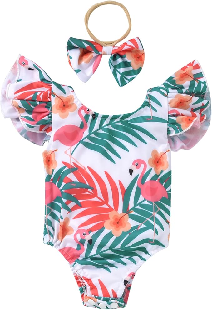 Toddler Girl Baby Ruffles Mermaid Fish Scale Swimsuit One Piece Swimwear Bathing Sunsuit