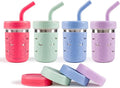 Pandaloo® Smoothie Cups for Kids - Stainless Steel Toddler Tumbler with Straw, Sippy Cup for Smoothies - BPA-Free, Toddler Snack Cups, 10 oz