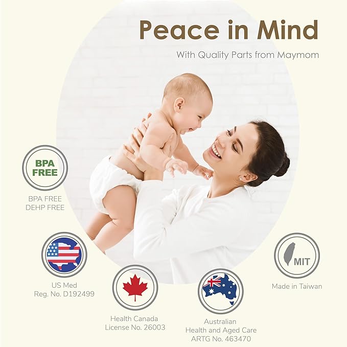 Maymom MyFit 12 mm Small Shields, Compatible with Medela Breast Pump- PersonalFit, Freestyle, Harmony, Maxi, Flex Connector, Connect to Widemouth/Narrow Connector, 2pcs
