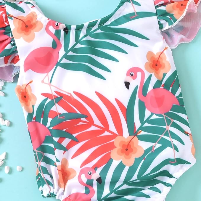 Toddler Girl Baby Ruffles Mermaid Fish Scale Swimsuit One Piece Swimwear Bathing Sunsuit