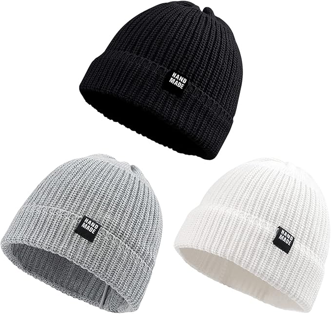 JANGANNSA Simple Knitted Baby Beanie Hip-Hop Boys Winter Hat Toddler Kids Bonnet for Girls 0-5Y