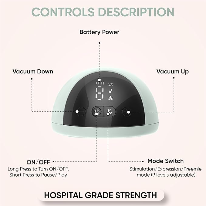 Zomee Fit Wearable Breast Pump, Hands Free, Portable,Discrete Electric Double Breast Pump - Holds 5 oz - Wireless 2+ Hours Battery Leak Proof Anti Backflow -Fanny Pack with Diaper Chaning Pad (Tan)