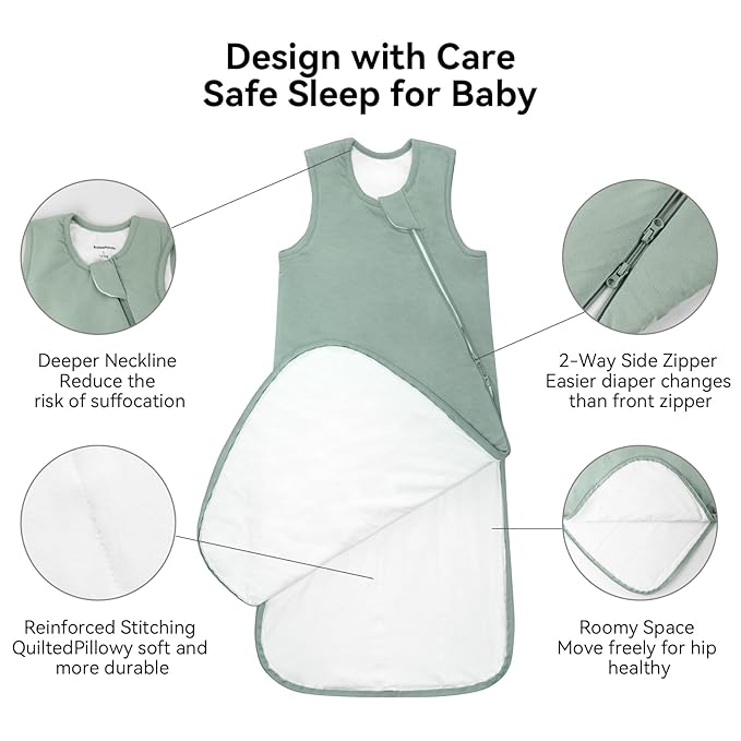 BubblePanda Rayon Made from Bamboo Sleep Sack 2t-3t 0.5 Tog Soft Lightweight Toddler Sleep Sack 24-36 Months for Babies 2-Way Zipper Wearable Blanket Baby 3t