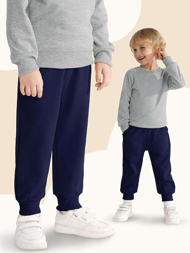 HXP 3 Pack Toddler Sweatpants Cotton Toddler Boys Girls Unisex Sweatpants Pants with Pocket Drawstring