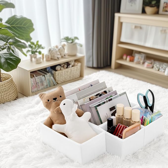 Criusia Drawer Organizer Clothes, 10 Pack Dresser Organizer for Baby Clothes, Underwear, Sock- Foldable Closet Organization and Storage Dividers Bins for Nursery, Bedroom (White)