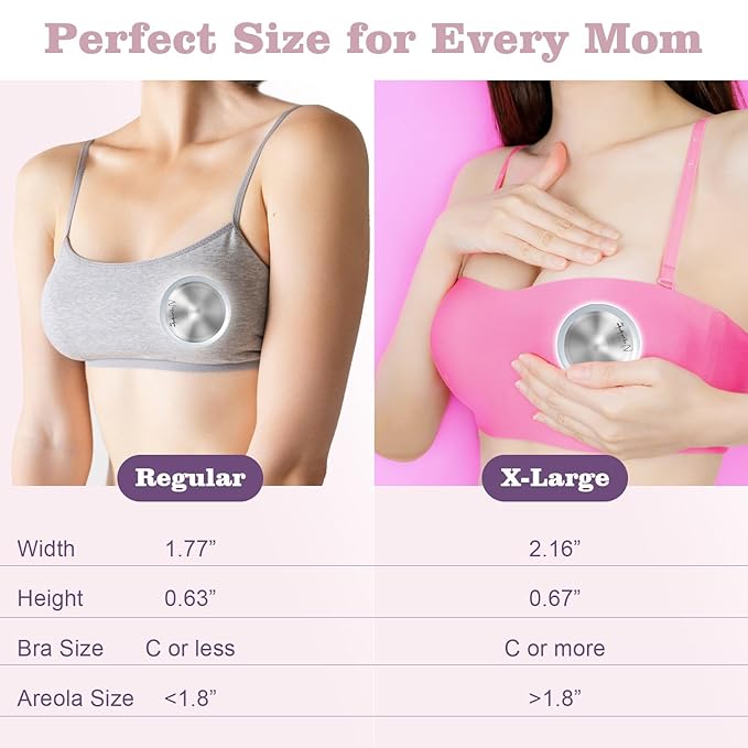 The Original Silver Nursing Cups with Silicone Ring,Nipple Shields for Nursing Newborn,Breastfeeding Must Haves for Soothe and Protect Your Nursing Nipples,Trilaminate 999 Silver(X-Large)