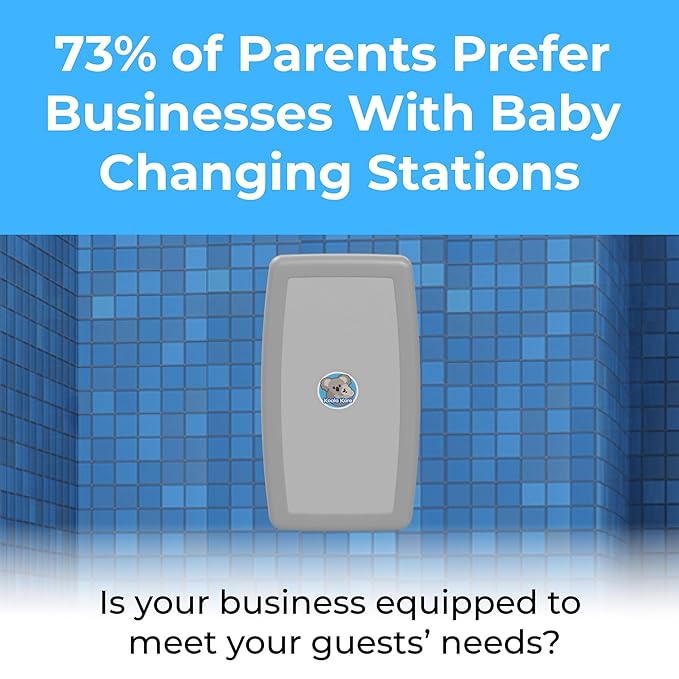 Koala Kare Surface-Mounted Horizontal Baby Changing Station, Model KB300-01 (Grey)