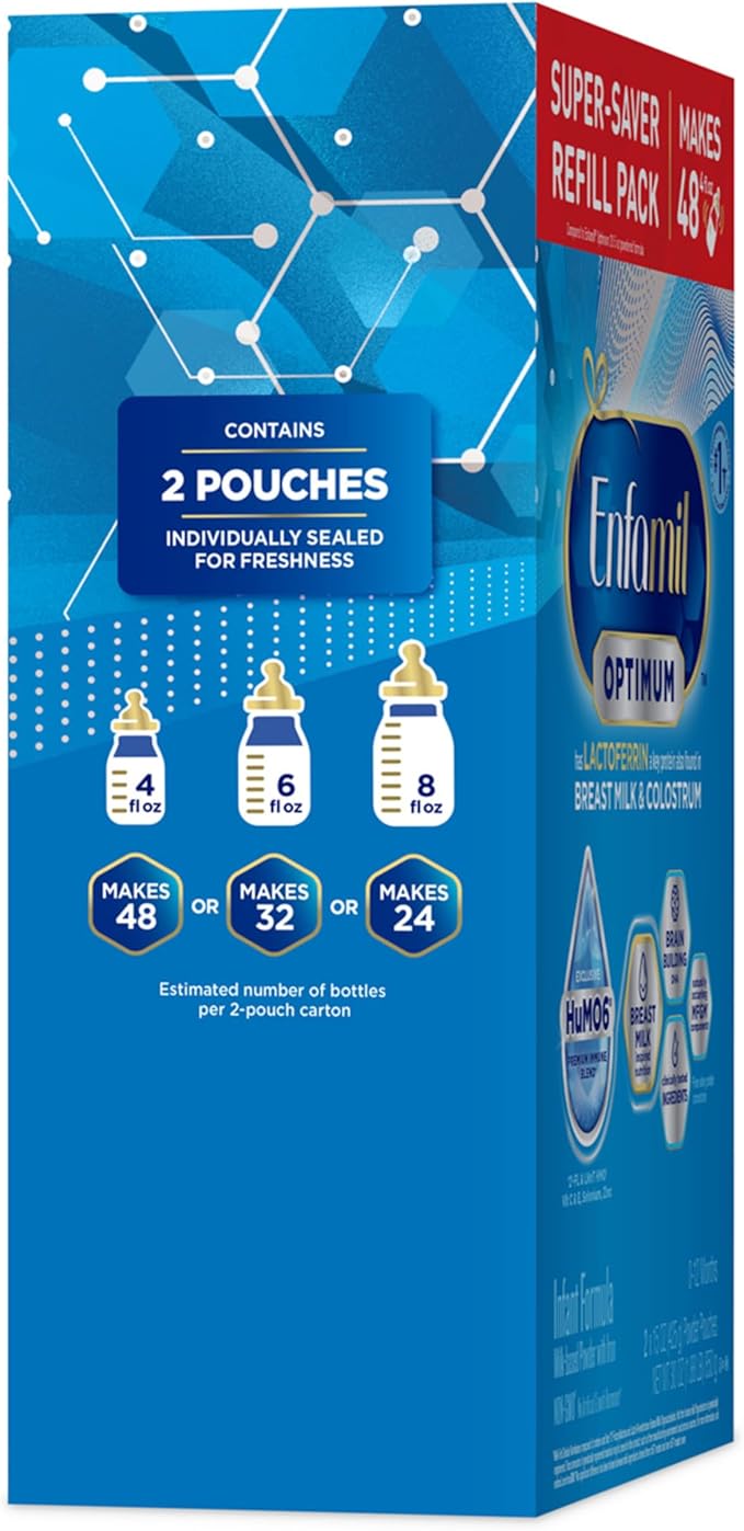 Enfamil Optimum (Enspire), Our Closest Formula to Breast Milk, Immune-Supporting Lactoferrin and Brain-Supporting DHA Baby Formula, Powder 30 Oz Refill