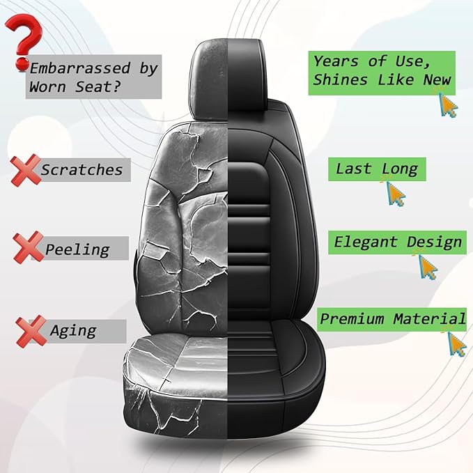 Seat Cover for Infiniti g37 2008-2013 | Car Seat Covers Front Seats, Waterproof Seat Protectors, Automotive Front Seat Covers (Front Seat, Black)