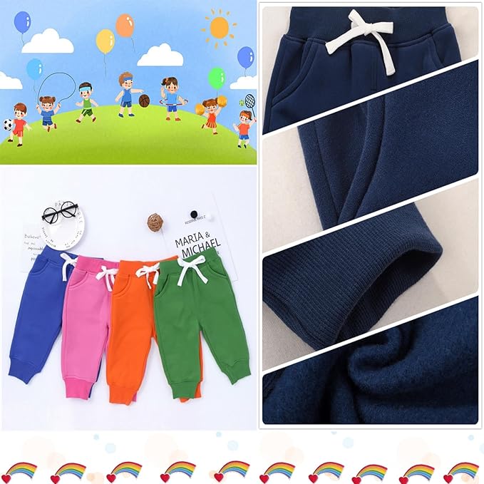CuteOn Unisex Toddler Jogger Pants Kids Cotton Elastic Waist Winter Baby Sweatpants Pants 1-5Years