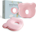 Soft and Breathable Baby Pillow with Memory Foam and Bear Design (Pink)
