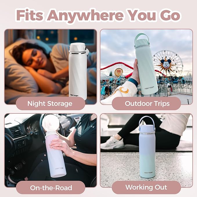 HEYTRIP Vacuum Insulated Breastmilk Cooler Bottle, 20oz Stainless Steel Portable Breastmilk Chiller, Reusable Storage Container Keeps Milk Fresh for 36+ Hours, TSA Approved, Rosy Azure