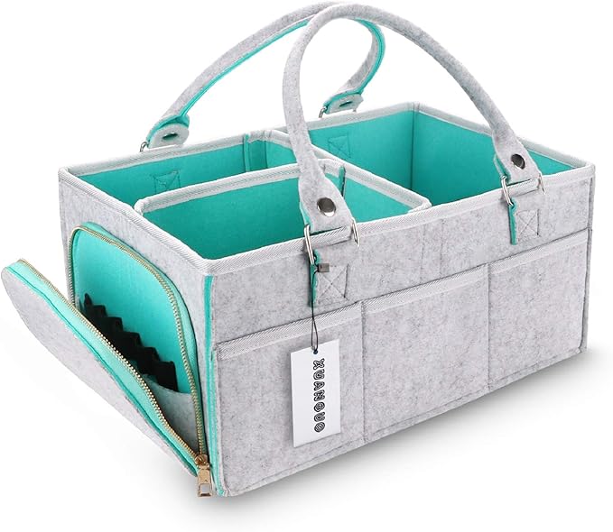 Baby Diaper Caddy Organizer for Boy or Girl Large Nursery Storage Bin Basket Portable Holder Tote Bag for Changing Table and Car Baby Shower Gifts Newborn Essentials Stuff Registry Must Haves Item