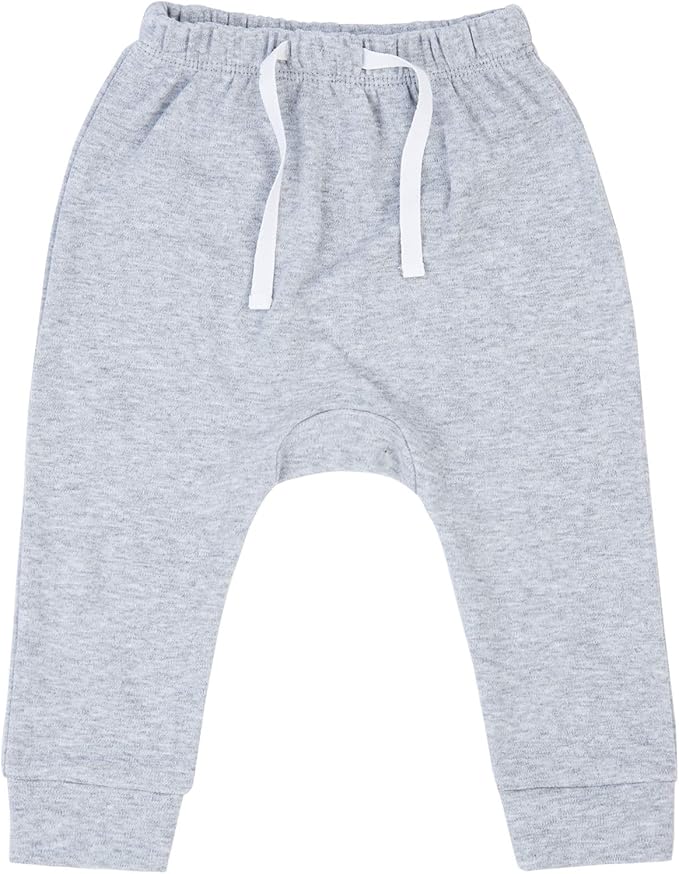 SOBOWO Newborn Baby Boy Girl 3-Pack Joggers Infant Baby Cotton Harem Pants for Toddler Boys Girls 0-3T Interlock 195 GSM