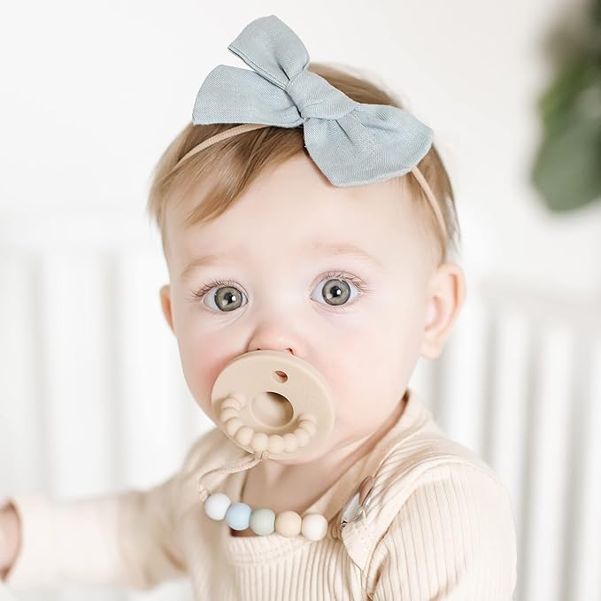 Ryan & Rose Cutie PAT Pacifier Teether (Stage 2, Tan)