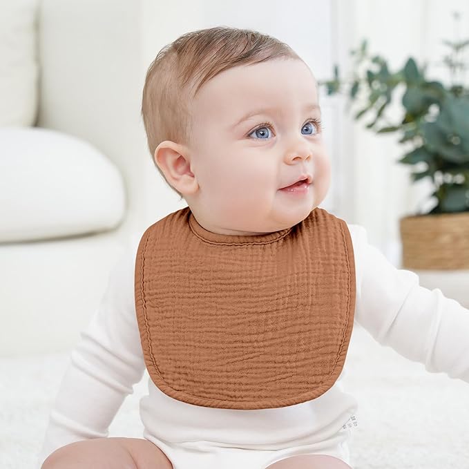 100% Cotton Muslin Baby Bibs 10-Pack Baby Drool Bibs for Unisex Baby Toddlers Infant Newborns Drooling and Teething