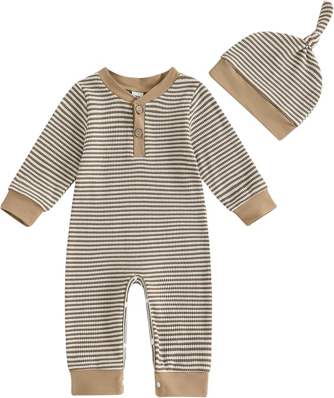 Kuriozud Newborn Infant Unisex Baby Boy Girl Clothes Button Romper Jumpsuit Basic One Piece Outfits