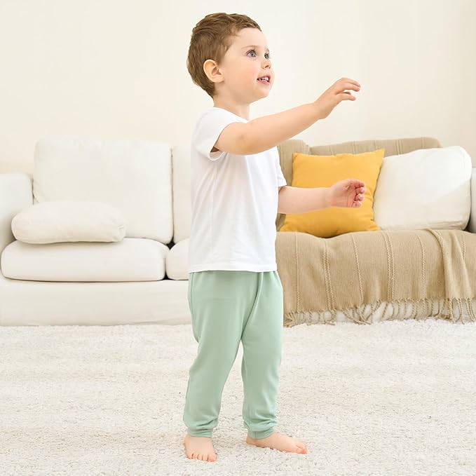 Baby Toddler Joggers Soft Pants for Boys and Girls, 0–24 Months, 2T–4T (3-Pack)
