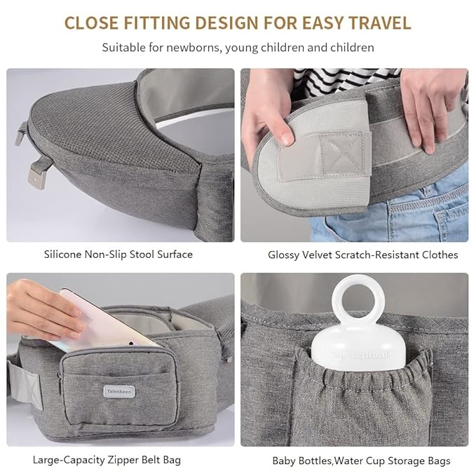 Baby Carrier, 6-in-1 Newborn to Toddler, Carrier with Hip Seat Lumbar Support 7-41 lbs, Adjustable Baby Holder Carrier for All Seasons & Positions