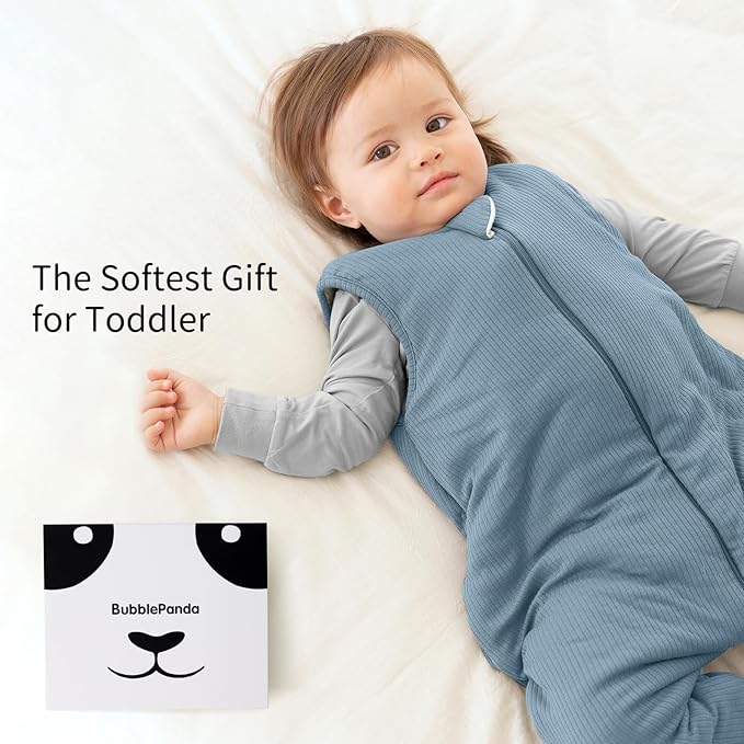Rayon Made from Bamboo Toddler Sleep Sack with Feet 1.0 Tog Breathable Sleep Sack 6-12 Months Ultra Soft Baby Wearable Blanket with Legs Unisex Sleeping Bag with 2-Way Zipper