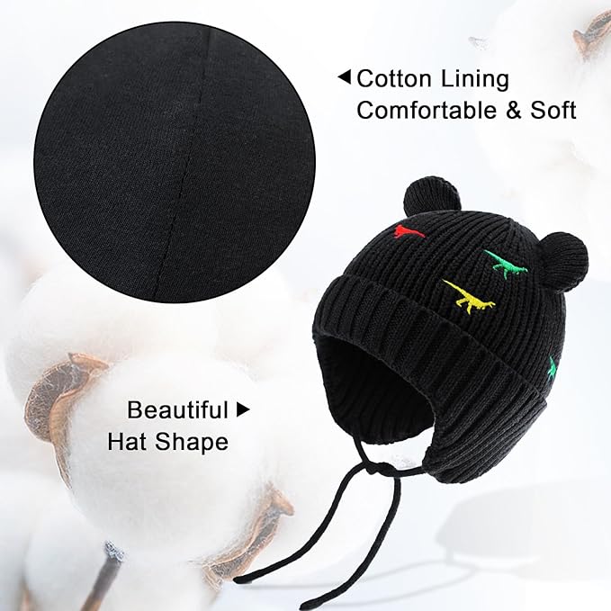 XIAOHAWANG Baby Hat Cute Bear Toddler Earflap Beanie Warm for Fall Winter