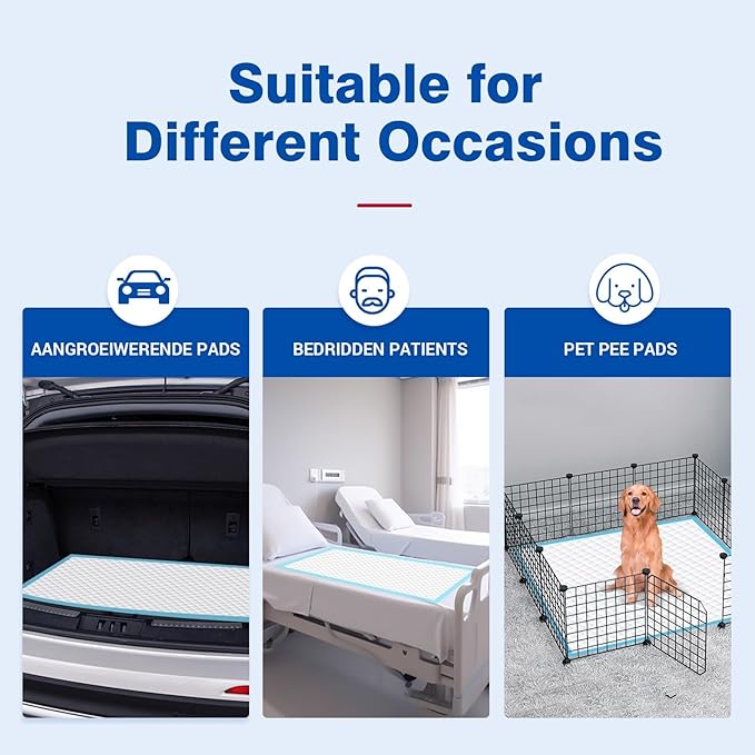 Bed Pads Disposable 40"X60" Chucks Pads Oversized Underpads with 200 Gram, Super Absorbent Pee Pads Disposable Mattress Pads Incontinence Pads for Adults, Elderly, Pets [100x150CM, 30pcs]