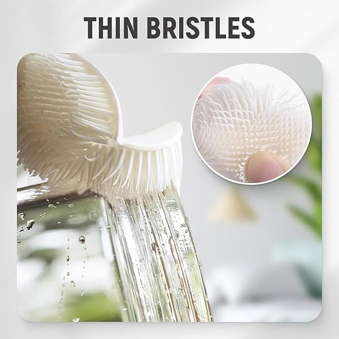 3Pcs 360° Flexible Silicone Bottle Brush with Long Handle Multifunction Flexible, Deep Cleaning for Narrow Neck Bottles, Baby Bottles, Water Bottles (Cherry Pink)