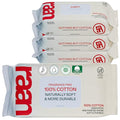 Raan, 100% Cotton Baby & Toddler Wipes, Unbleached, 99% Purified Water, Unscented, EWG verified, Made for Sensitive Skin, Extra Soft and Durable, 4 pack, 240 Count