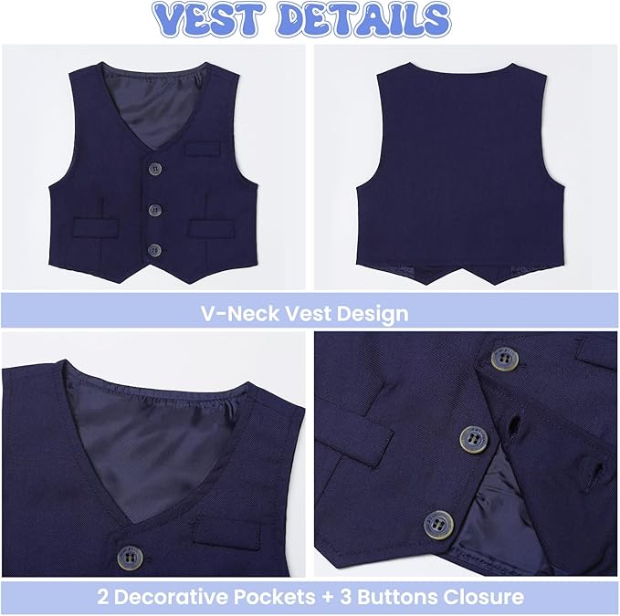 Baby Boy Clothes Suits Infant Gentleman Wedding Outfit Formal Dress Shirt Vest Bowtie Pants 4Pcs Baby Suit Sets