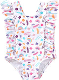 Happy Town One-Piece Infant Toddler Baby Girl Summer Swimsuit Watermelon Leopard Ruffle Swimwear Bikini Bathing Suit