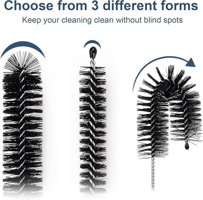 Straw Cleaner Brush Set, 12 Pieces Botthle Cleaning Brush and Nylon Tube Brush Brush, 11.8 Inch Long Cleaning Brush Kit for Water Bottle, Straws on Tumbler, Sippy Cup, Tea Pot Spout