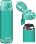 Jarlson® Mali Children's Water Bottle, Thermal Stainless Steel Water Bottle, BPA-Free, Leak-Proof, Children's Bottle with Chug Lid, Bottle for School, Nursery (Turquoise, 18 oz)