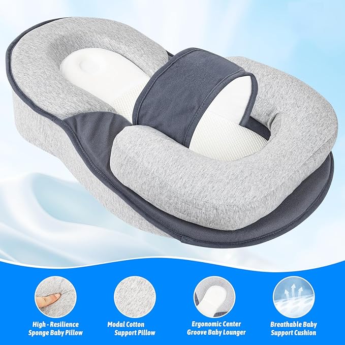 Lounger Pillow Cushion Reflux Breastfeeding Pillow Anti Overflow Pillow Rest Nest Bed