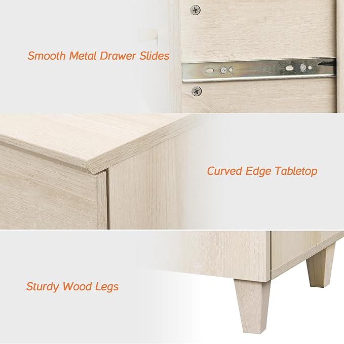 WAMPAT 8 Drawers Dresser Chests for Bedroom, 3-in-1 Modern Light Oak Wood Closet Storage Organizer Furniture with Door and Adjustable Shelves for Kids Room, Nursery, 94.4" Wide