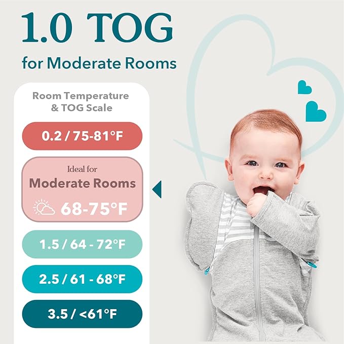 Love to Dream Swaddle UP, Sleep Sack 0-3 Months, Self-Soothing, Improves Sleep, Snug Fit Helps Calm Startle Reflex, Baby Essentials Must Haves Newborn, 1.0 TOG, 8-13 lbs, Oatmeal