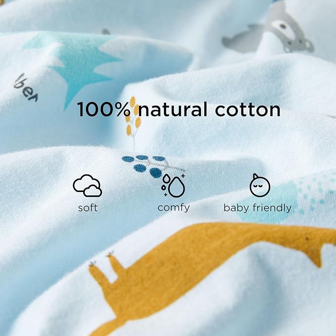 Duomiaomiao 0.5 TOG Toddler Sleep Sack 6-12 Months 100% Cotton Lightweight Baby Sleep Sack with Feet, Breathable Comfy Toddler Wearable Blanket
