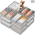 Criusia Drawer Organizer Clothes, 21 Pack Dresser Organizer for Baby Clothes, Underwear, Sock- Foldable Closet Organization and Storage Dividers Bins for Nursery, Bedroom (Grey)