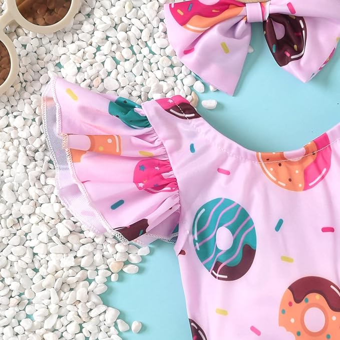 Toddler Girl Baby Ruffles Mermaid Fish Scale Swimsuit One Piece Swimwear Bathing Sunsuit