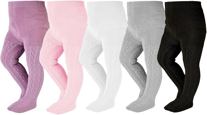 EPEIUS Baby Girl Tights Thick Cable Knit Leggings Stockings Cotton Pantyhose for Newborn Infant Toddler 3/4/5/6 Pack