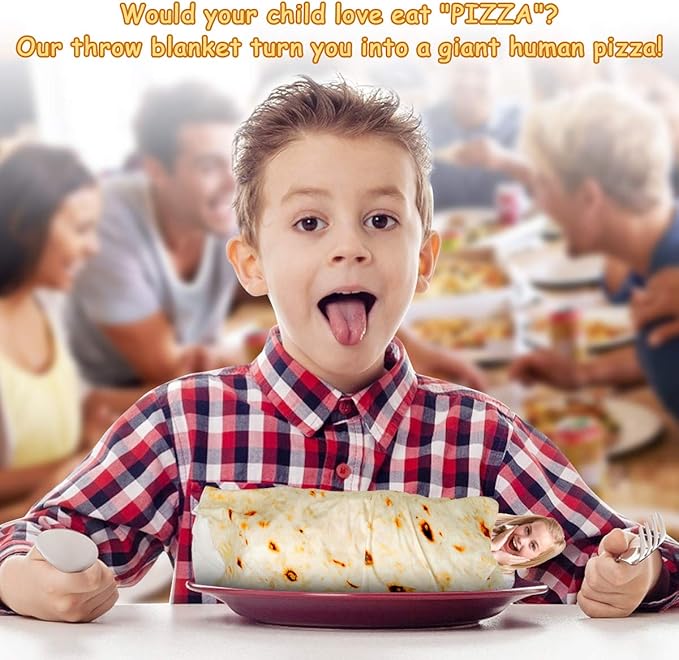Kids Tortilla Blanket 1 2 3 4 5 Year Old Boy Birthday Gift, 49 Inch Burritos Kids Blanket Funny Kindergarten Graduation Gifts for Boys, Taco Food Blanket, Soft Comfortable Flannel Throw Blanket