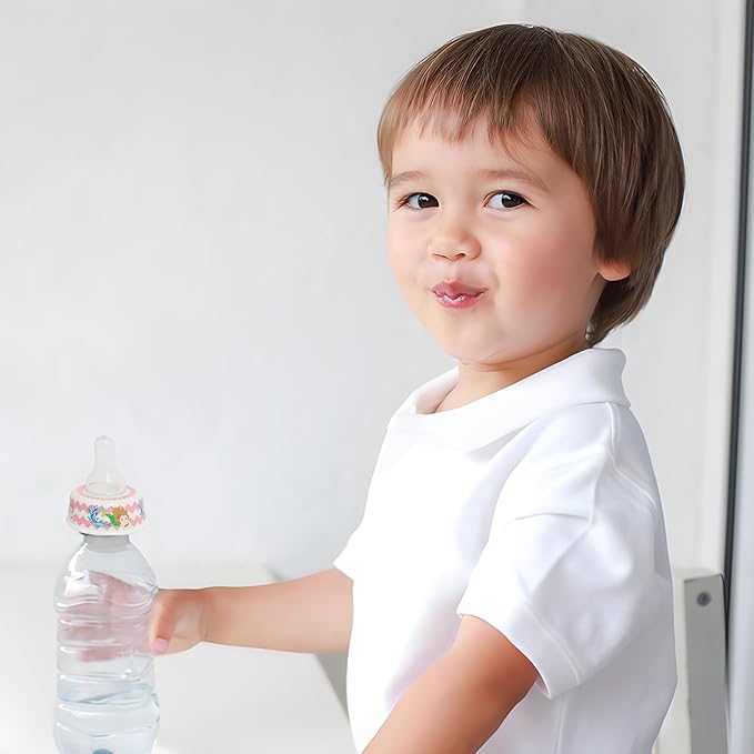 Refresh-a-Baby Reusable Bottle Top Nipple Adapter – Instantly Convert Any Bottle into a Sippy with Soft Silicone Nipples – Ideal for On-The-Go Feeding, BPA-Free, & Easy to Clean Pack of 2 (Mermaid)