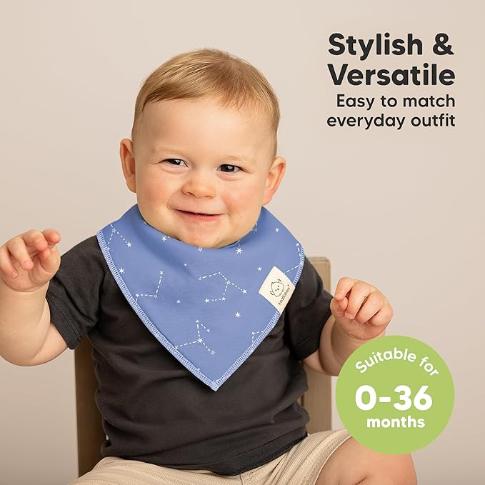 10-Pack Organic Baby Bandana Bibs for Girls - Super Absorbent Triangle Baby Bibs for Drooling and Teething Infant, 100% Cotton Extra Soft for Newborn, Infant 0-36 Months (Cosmo)