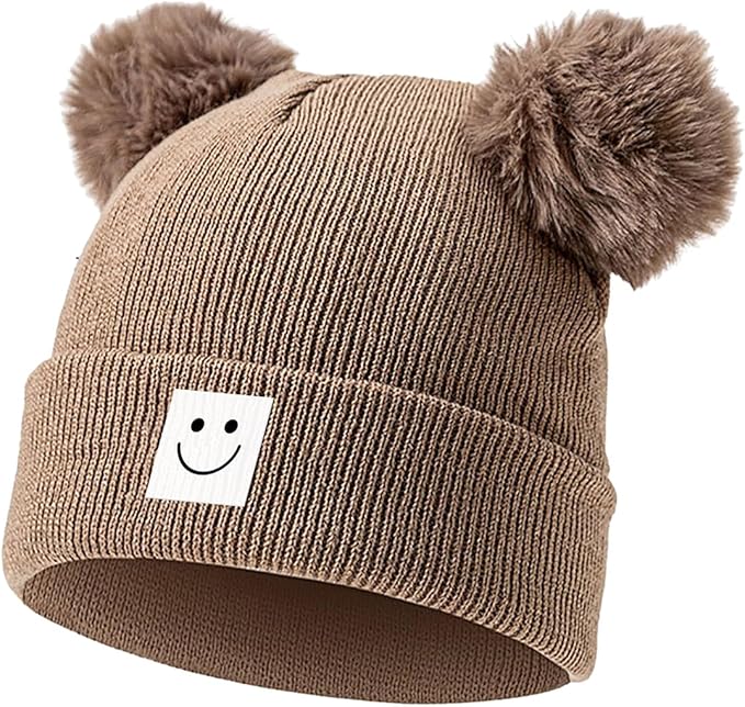AZJ Baby Beanie Hat Toddler Infant Winter Knitted Hat Kids Soft Warm Pom Pom Beanie Cap for Boys Girls